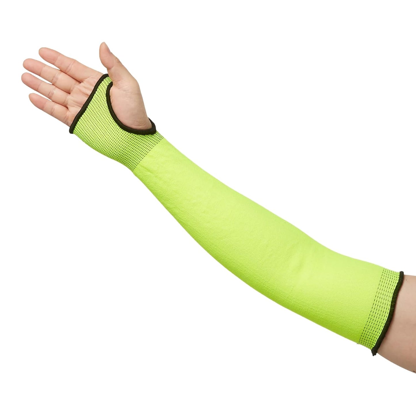 Amazon Basics Cut Resistant Arm Protection Sleeves with Thumbhole, 18" Arm Protectors for Gardening and Work, Yellow, 1 Pair