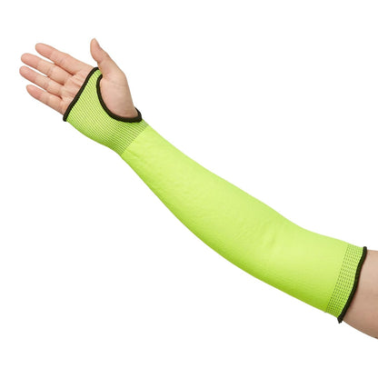 Amazon Basics Cut Resistant Arm Protection Sleeves with Thumbhole, 18" Arm Protectors for Gardening and Work, Yellow, 1 Pair