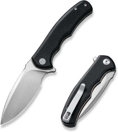 CIVIVI Folding Pocket Knife for EDC, Small Mini Praxis Knife for Men Women, 2.98" Damascus Blade Guibourtia Wood Handle, Sharp Camping Hiking Knives C18026C-DS1