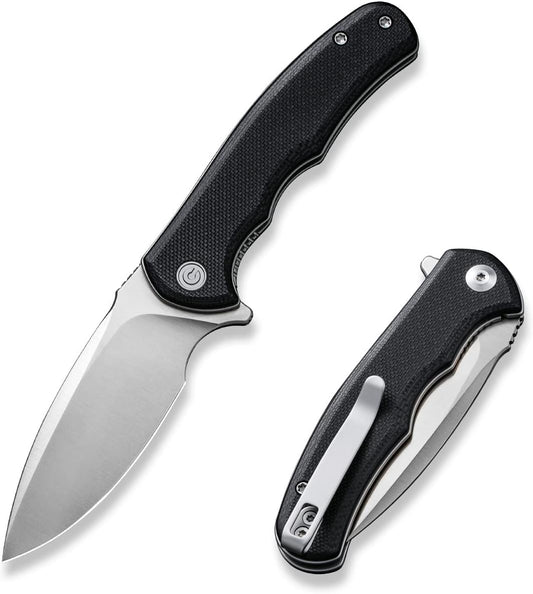 CIVIVI Folding Pocket Knife for EDC, Small Mini Praxis Knife for Men Women, 2.98" Damascus Blade Guibourtia Wood Handle, Sharp Camping Hiking Knives C18026C-DS1