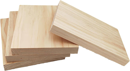 4PCS Rectangle Wood Boards Unfinished Wood Blocks for Crafting, 8x6x1in Blank Whittling Wooden Blocks for Wood Carving,Painting & Burning