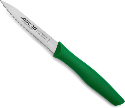 Arcos Set 3 pieces Paring Knife 3 Inch. 3 Paring Knives of Stainless Steel and Ergonomic Polypropylene Handle for Cutting Fruits, Vegetables and Tubers.. Series Nova. Color Black