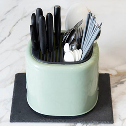 Utensil Holder, Knife Block Holder Knife Holder and Utensil Holder Kitchen Utensils Organizer Modern Round Knife Holder(Cream)