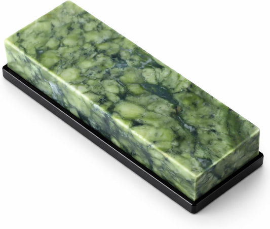 Knife Sharpening Stone, 10000 Grit Whetstone Knife Sharpener Final Fine Polishing Natural Green Honing Oilstone for Knives Tools, Cutting Tools, 180 x 60 x 30 mm