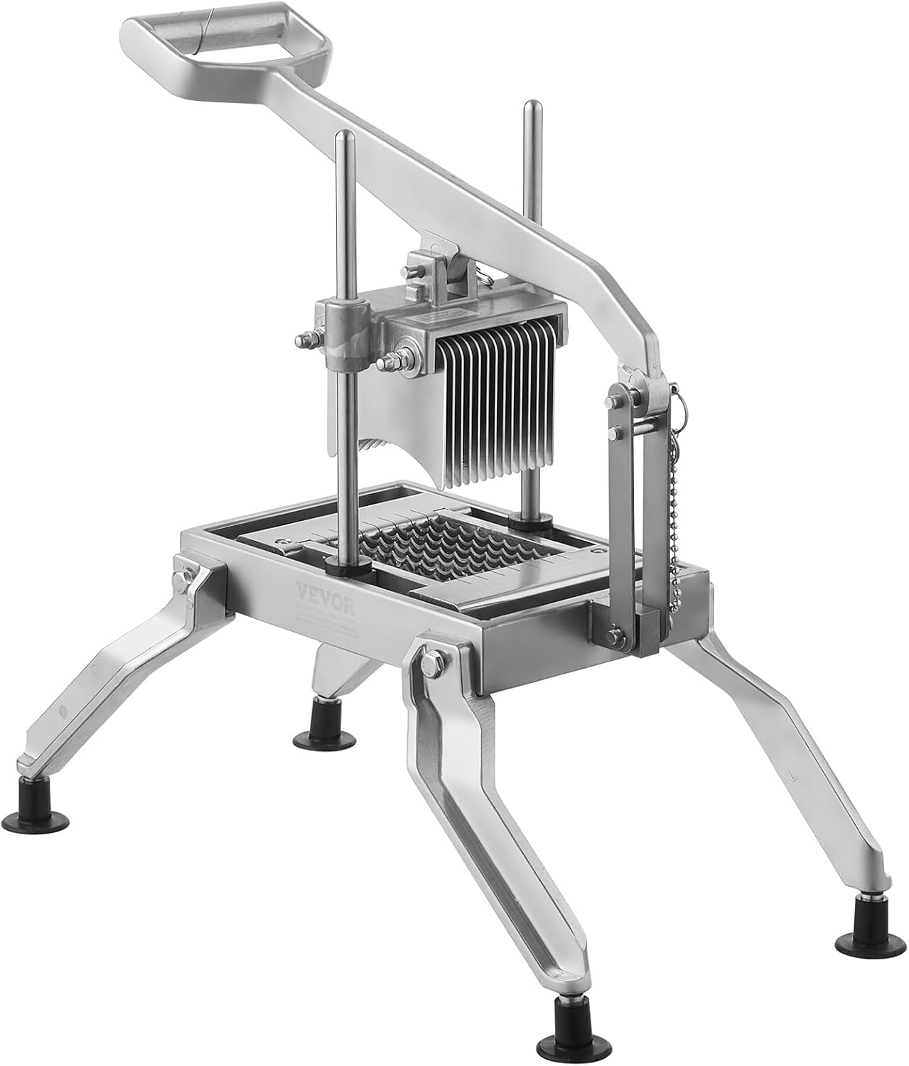 VEVOR Commercial Vegetable Slicer, 1/4 and 1/2 inch Tomato Slicer, Stainless Steel and Aluminum Alloy Vegetable Cutter Slicer, Manual Tomato Slicer with Non-slip Feet, for Tomatoes, Onions, Potatoes