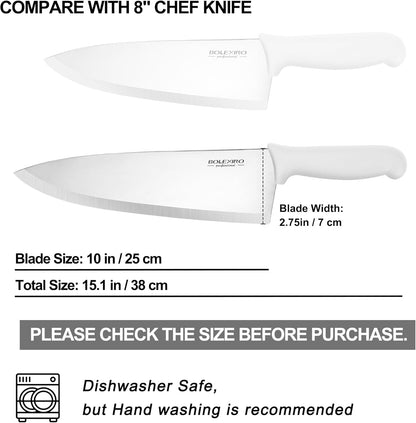 10 inch Japanese High Carbon Stainless Steel Chef Knife, Professional Sharp Wide Cook Knife with Non-slip Ergonomic Handle, for Kitchen Home Restaurant (Green)