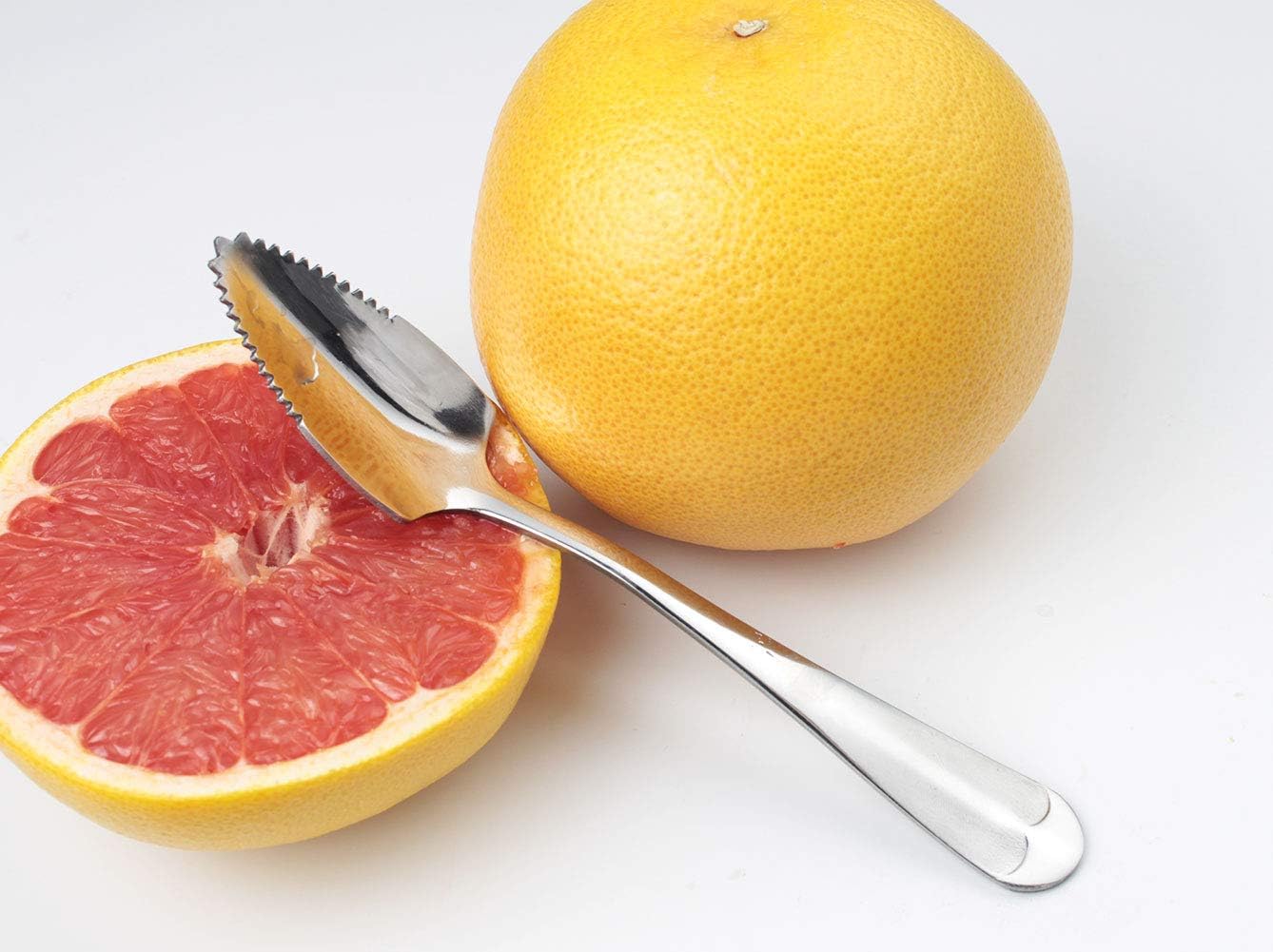 JUCOXO Grapefruit Spoons Set, 4 Pieces 6.1 inch Stainless Steel Half Serrated Citrus Fruit Vintage Dessert Spoons Gift for Kitchen