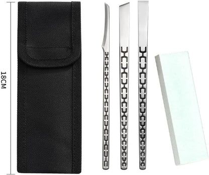 3PCS Stainless Steel Ingrown Toenail Pedicure Knife Set, Professional Pedicure Tool Peeling Knife for Nail Corn Callus(with Whetstone)