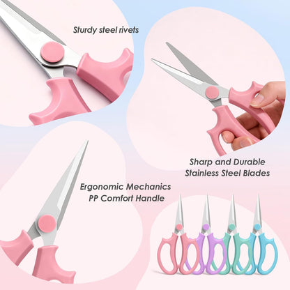 4PCS Flower Scissors, Stainless Steel Floral Scissors, Garden Pruning Shears with Comfort Grip Handle, Perfect for Arranging Flowers, Pruning, Trimming Plants, Gardening Tool