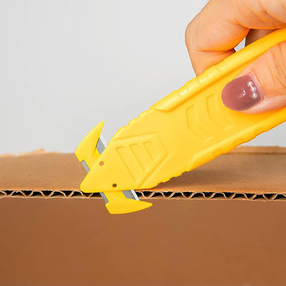 200 Pcs Safety Knife Box Cutter T TOVIA Utility Cutter and Package Opener with Recessed Concealed Stainless Steel Blade for Household, Warehouse, Workshop