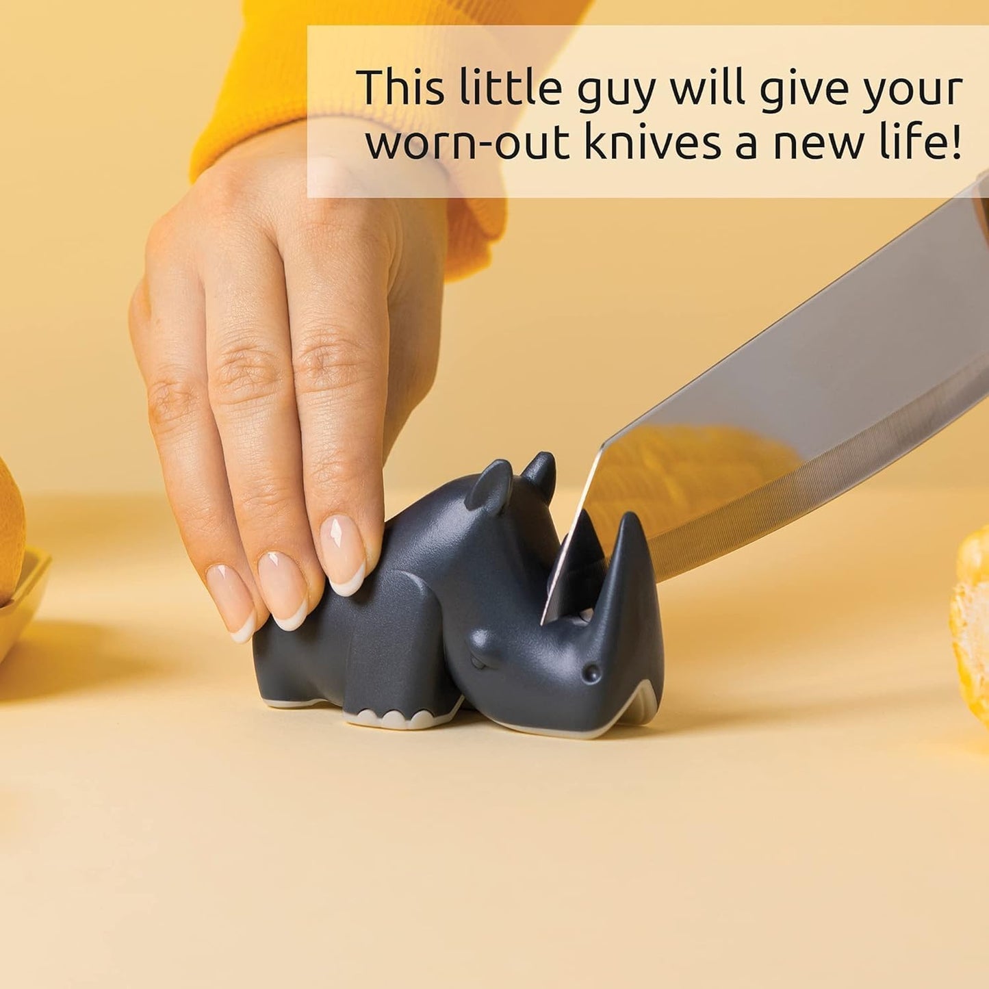 OTOTO Blade Knife Sharpener - Keep Knife Sharper with the Best Knife Sharpener - Fun Kitchen Gadgets BPA-free & Dishwasher-Safe Kitchen Knife Sharpener - Compact