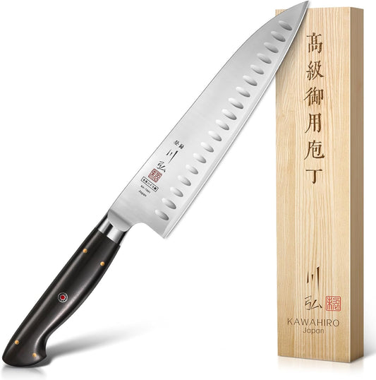 Professional Chef Knife, 9.5" Handcrafted Japanese Chef Knife for Efficient Kitchen, Japan High Carbon Alloy Steel Gyuto Knife with Hollow Blade, Premium Rosewood Handle, Cooking Gift for Men Women