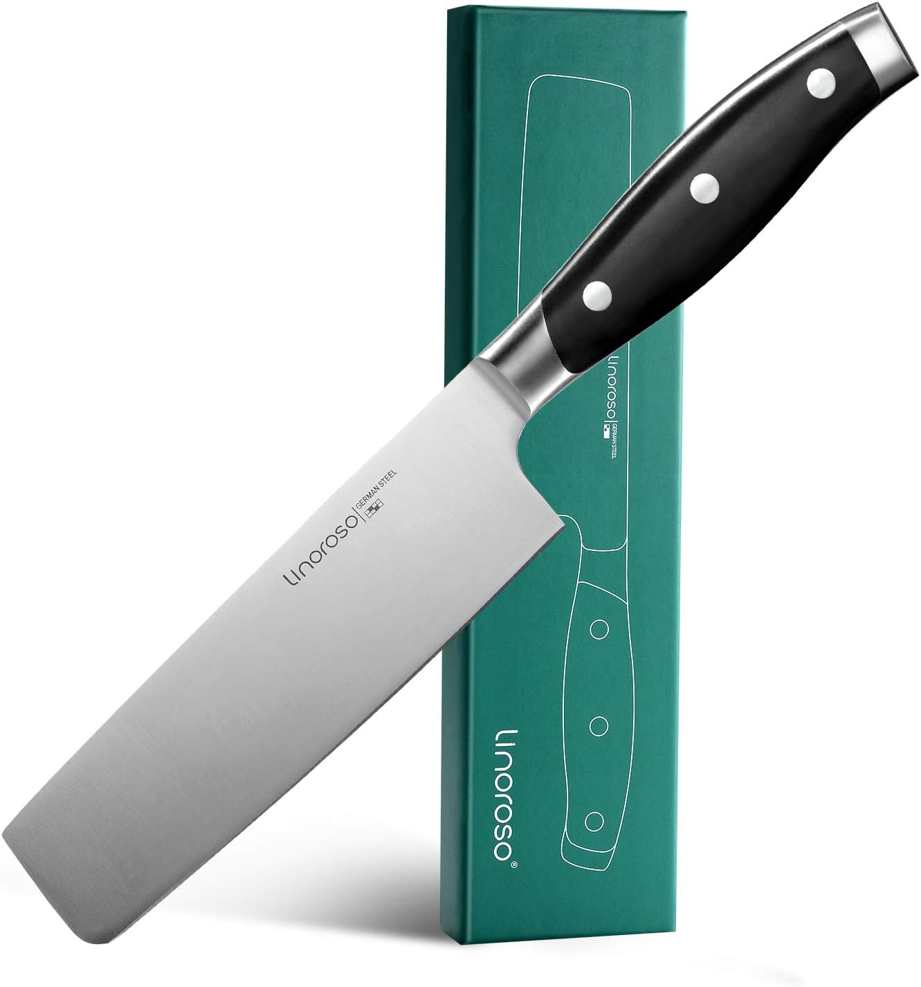linoroso Serrated Bread Knife for Homemade Bread with Elegant Gift Box, Full Tang Ultra Sharp Forged German Carbon Stainless Steel Bread Knife 8 inch for Slicing Bread, Bagels, Cake - Classic Series