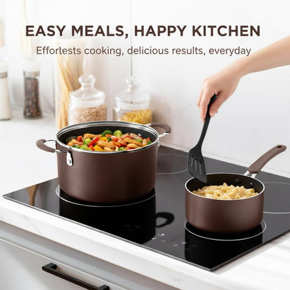 NutriChef 54-Piece Kitchen Cookware Set – Complete Non-Stick Ceramic Pots and Pans Set with Utensils, Bakeware, and Knife Set, Gas, Electric & Induction Compatible, Blush Pink Kitchen Essentials