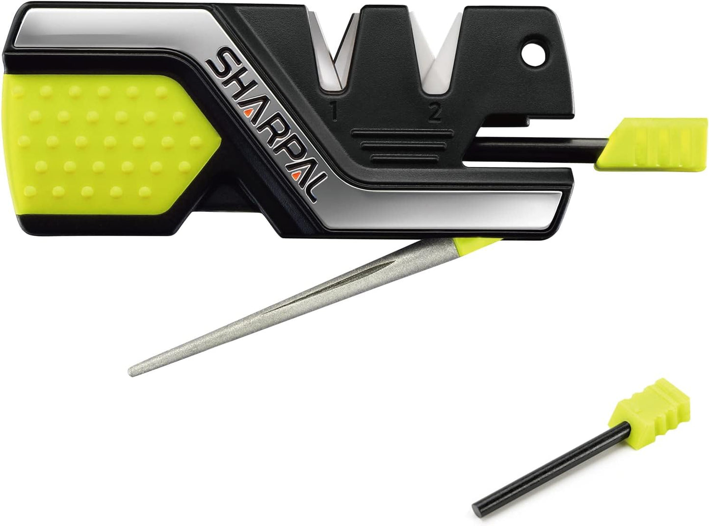 SHARPAL 101N 6-in-1 Pocket Knife Sharpener & Survival Tool – Diamond Sharpening Rod, Fire Starter Ferro Rod, Whistle – Sharpens Straight & Serrated Blades, Repairs & Hones Knives Fathers Day Gift