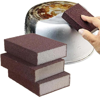 3 Pack Magic Emery Cleaning Sponge Rust Remover for Kitchen Pots Powerful Decontamination Tool Versatile Household Cleaning Gadget (3 Pack)