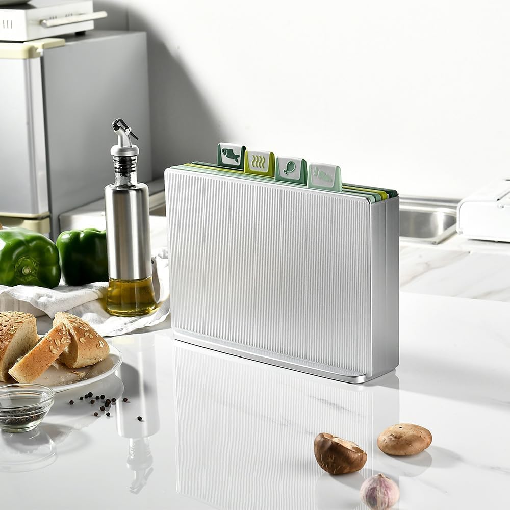4-piece Multifunctional Cutting Board Set - Food-Grade Abs, Non-Slip, Easy Clean & Store, Clear Icons - Perfect Kitchen Gift for Home Chefs