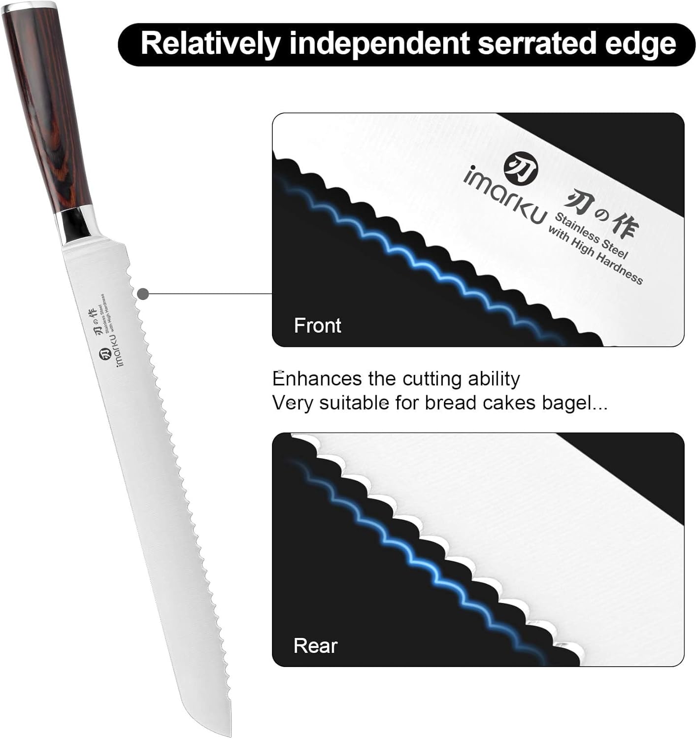 imarku Fillet Knife, German High Carbon Boning Knife, 6-Inch Stainless Steel Professional Grade Boning Fillet Knife for Fish, Pakkawood Handle for Meat and Poultry, Gifts for Men and Women