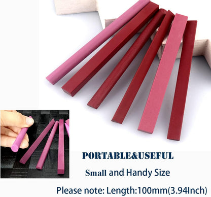 Sharpening Stone Set, 6pcs 3000# Ruby Whetstone Kit Small Fine Polishing Sharpener Stone for Sharpen Chisel Gouge,Knife and Bladed Cutting Tools, Variety of Shapes[Length:100mm(3.94Inch)]