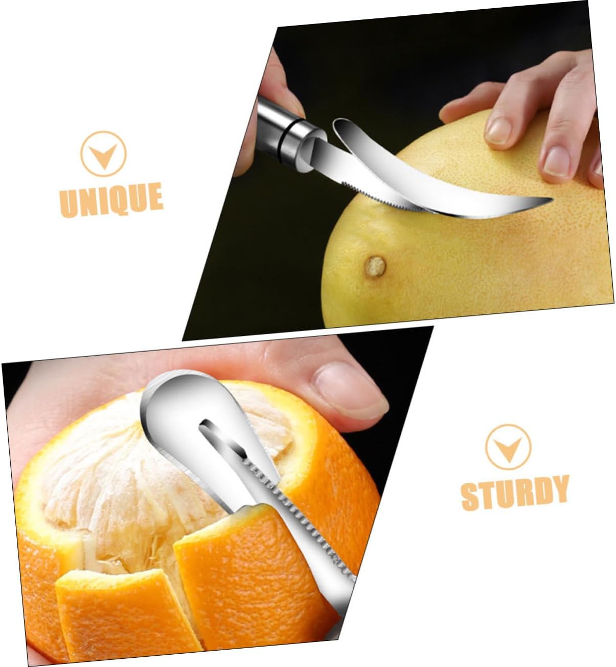 PRETYZOOM 2pcs Stainless Steel Citrus Peeler Set Multifunctional Grapefruit Knife and Orange Peeling Tool Kitchen Accessory for Effortless Citrus Preparation