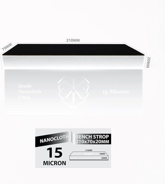 Jende Nanocloth 15 Micron Knife Strop 210x70mm(unloaded)-Premium Ultra bench knife Strop for Diamond Emulsions