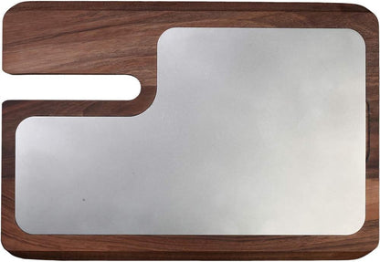 Berkel Presenting Board for Red Line 250 Slicers | Wooden Board | Stainless Steel Plate | Display Meat, Prosciutto, Cheese, Vegetables, and more | Made in Italy