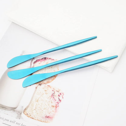 10 Pack Gold Cheese Spreader Knife, Uniturcky Stainless Steel Butter Spreader, 6.9 inches, Condiment Knives for Peanut Sandwich Cream Breakfast Dessert, Matte Serving Utensils