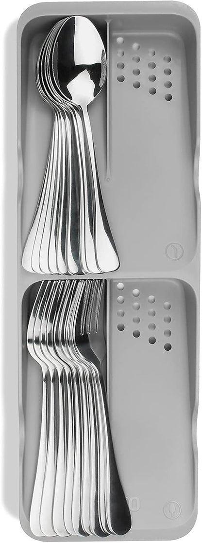 Kitchen Drawer Organizer Small Silverware Organizer/Utensil Holder and Cutlery Tray for Flatware and Silverware Partition Storage (Black - Flatware Organizers Only)