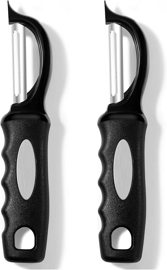 Rainspire Vegetable Peeler Potato Peelers for Kitchen, Sharp Stainless Steel Blades Veggie, Comfortable Handle Fruit Peeler, Carrot Peeler Apple Peeler Dishwasher Safe Black, 1-Pack