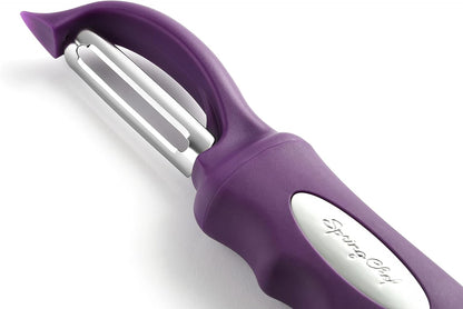 Spring Chef Premium Swivel Vegetable Peeler, Soft Grip Handle and Ultra Sharp Stainless Steel Blades - Perfect Kitchen Peeler For Veggie, Fruit, Potato, Carrot, Apple - Black