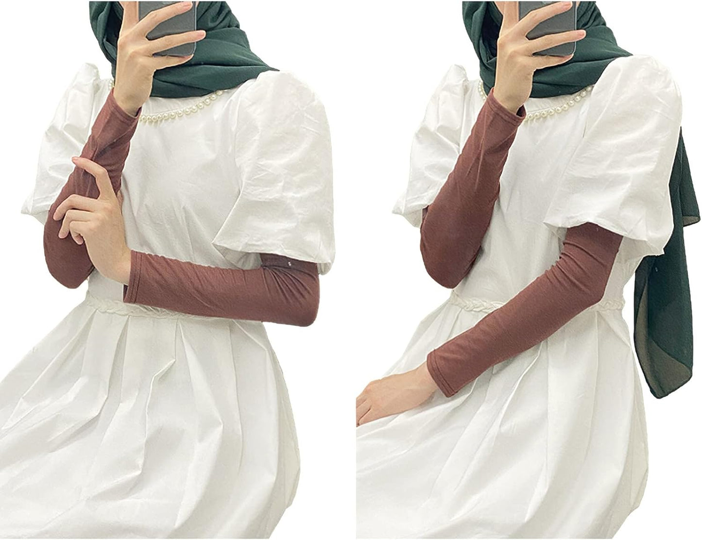 amokk Long Arm Sleeves for Women Cooling UV Sun Protection Sleeves to Cover Arms Gardening Sleeves