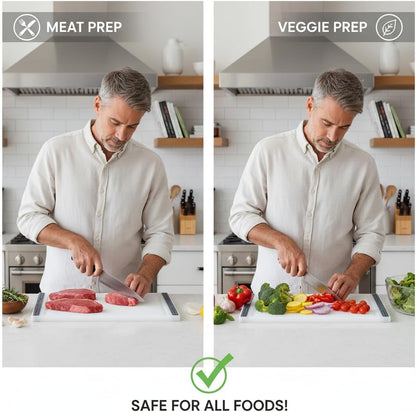 Thirteen Chefs Non Slip Cutting Board 3 Pack Set for Kitchens with Groove - BPA Free and Dishwasher Safe with 16, 12 and 10 Inch Sizes