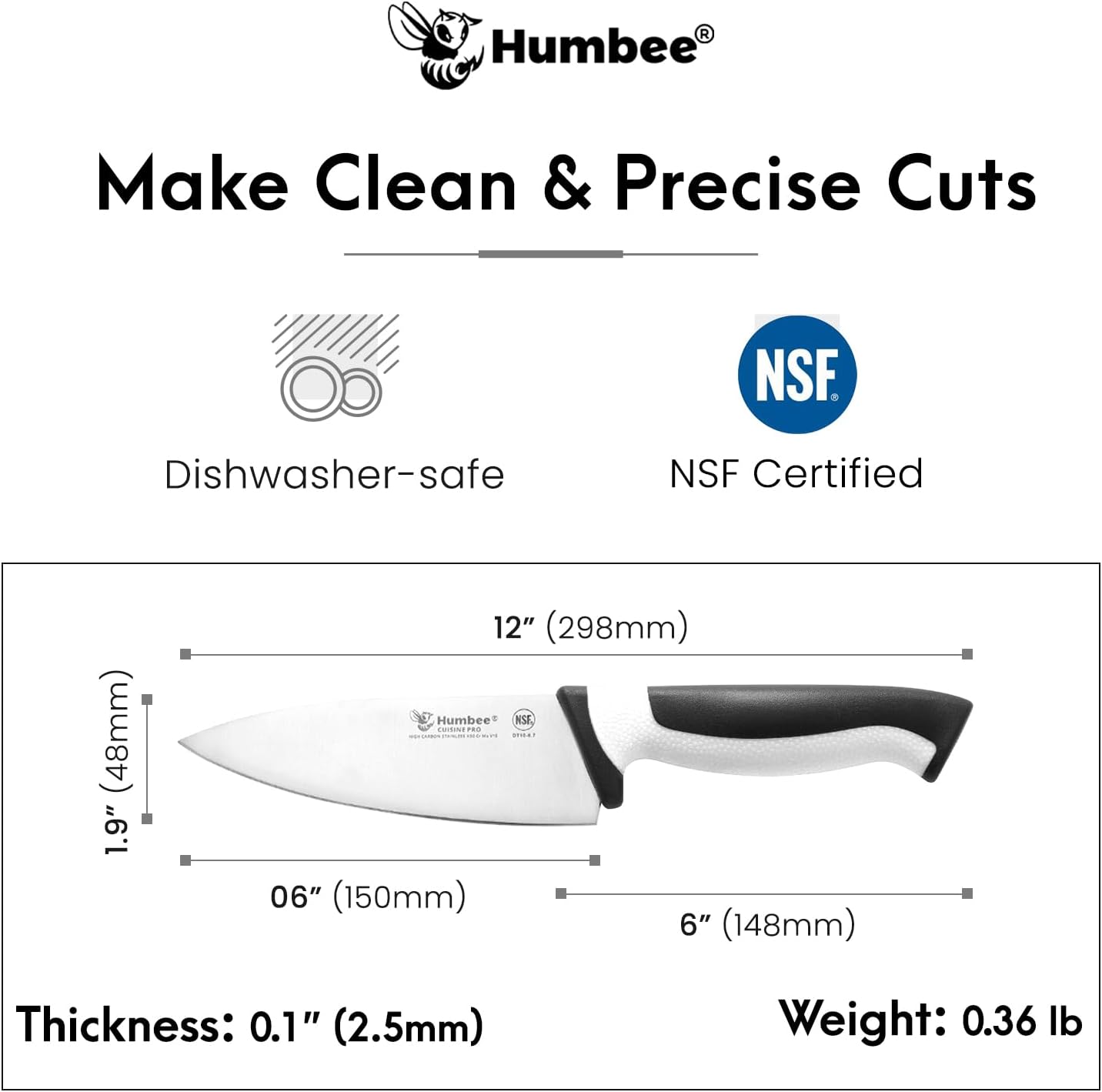 7.5-Inch Nakiri Knife, High Carbon Stainless Steel Hollow Grind Blade, Razor Sharp Edge, Ergonomic Non-Slip Handle, Cleaver Style, DT-50 Series, Orange