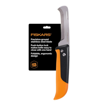 Fiskars Hori Hori Garden Knife with Sheath, Multi-Purpose Heavy Duty Gardening Hand Tool for Weeding, Planting, Digging with Hanging Hole