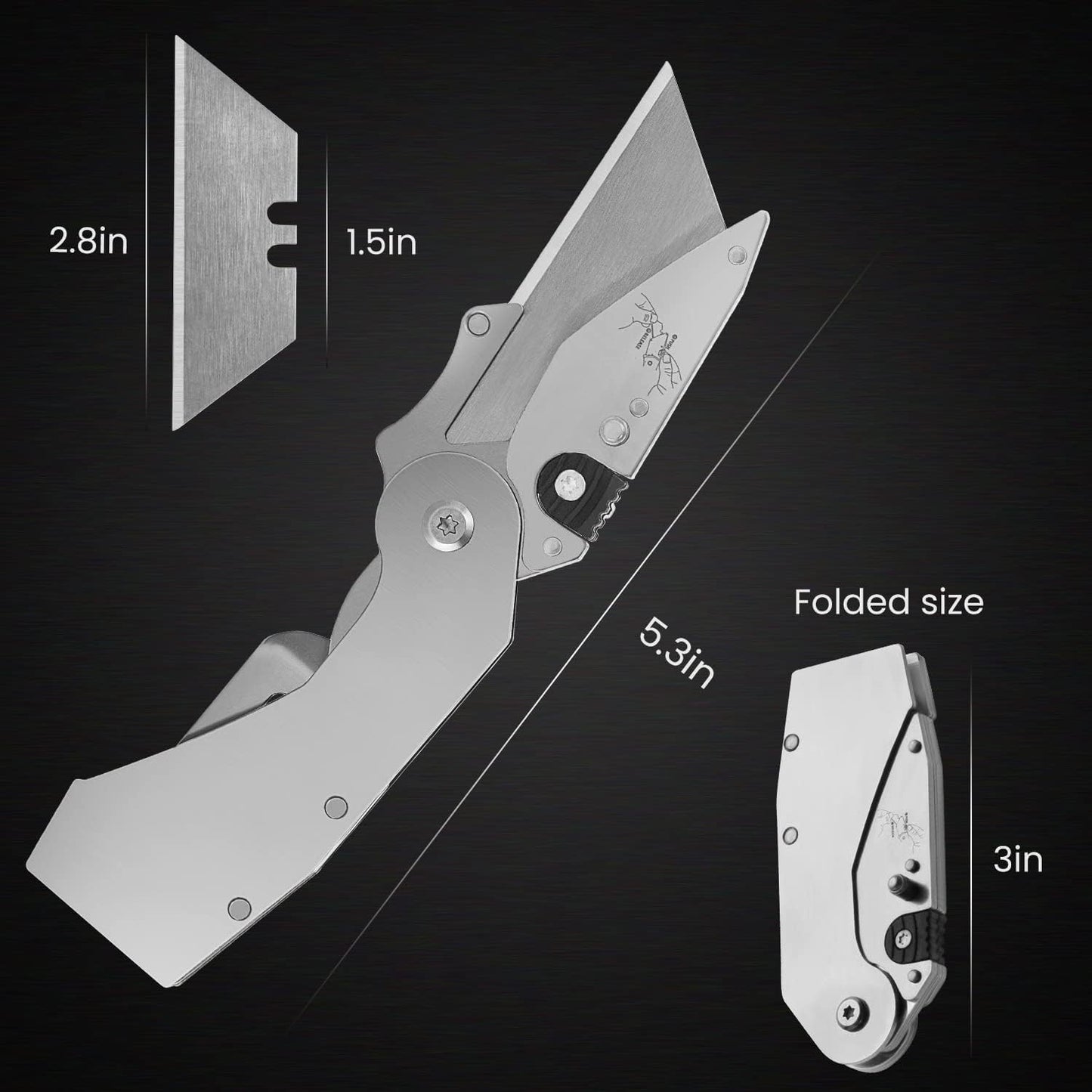 Lichamp 6-Pack Folding Utility Knife, Quick-Change Box Cutter with Razor Blades & Belt Clip, Portable Construction Tool for DIY, Outdoor & Warehouse Use, Black