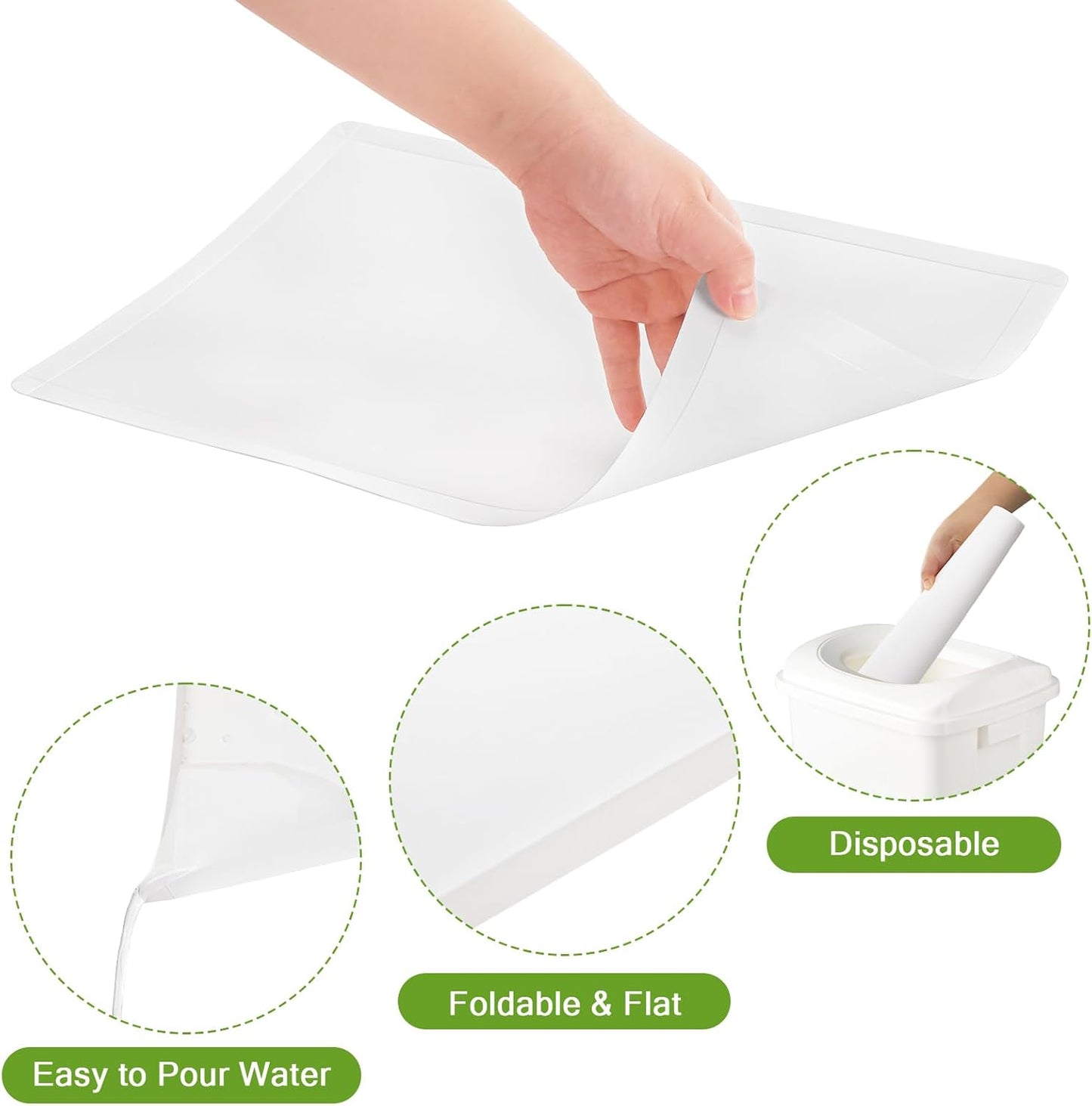 Fasmov 50 Count Disposable Cutting Boards, 17x12 Inch Flexible Plastic Cutting Mats with Built-in Crease, Collapsible Cutting Board Sheets Chopping Boards for Kitchen Home & Commercial Use, White