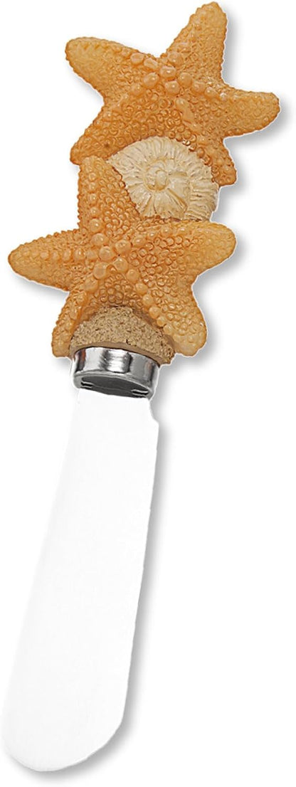 UP UPware Black Lighthouse Cheese Spreaders, Hand-Painted Resin Handles with Stainless Steel Blades for Spreading Cream Cheese, Butter, Jam, or Sandwich, Set of 4