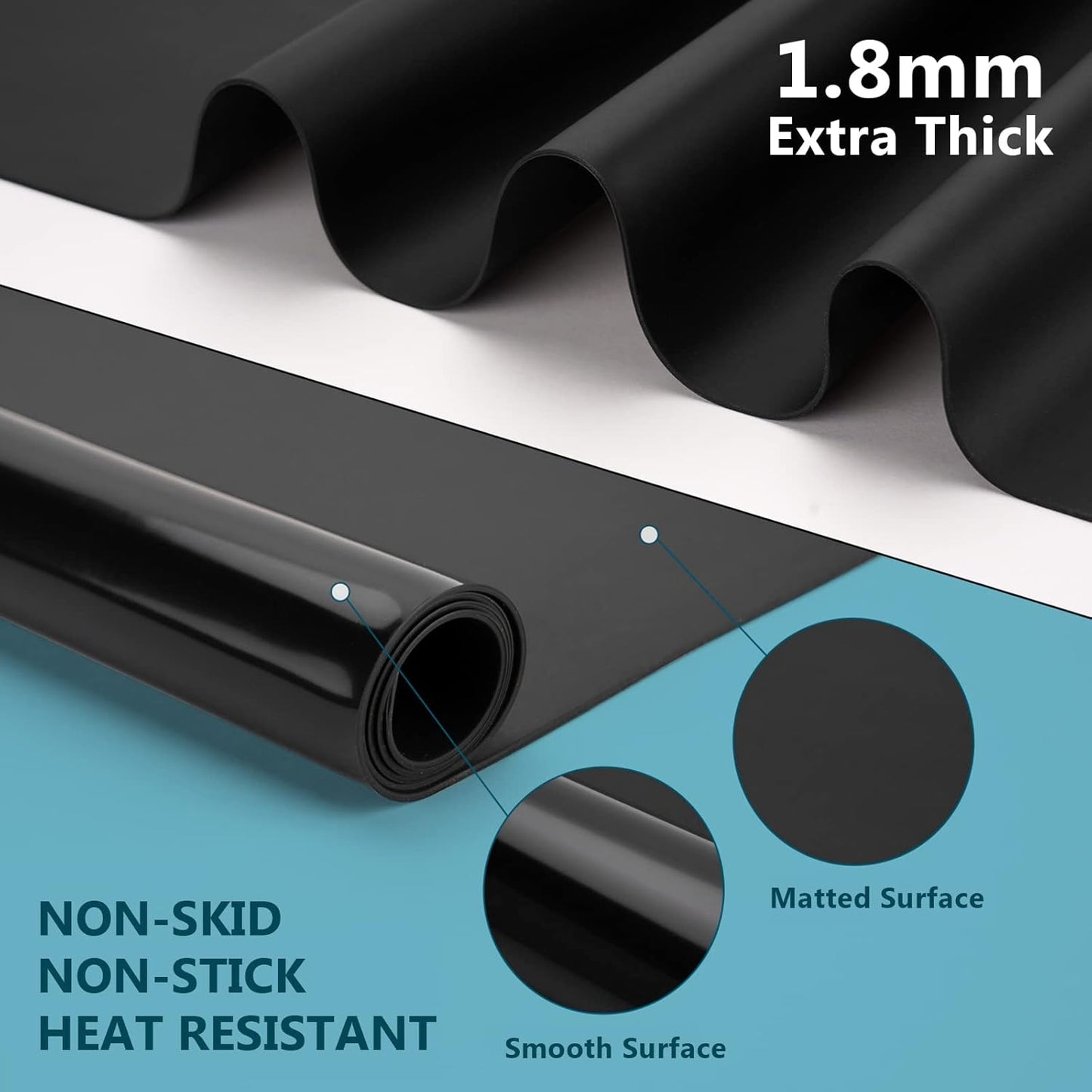Gartful Extra Large Transparent Silicone Mat, Countertop Protector, 25.2 x 17.7 inches Silicone Sheet for Crafts Resin Jewelry Casting Mat Pad Nonstick Table Placemat