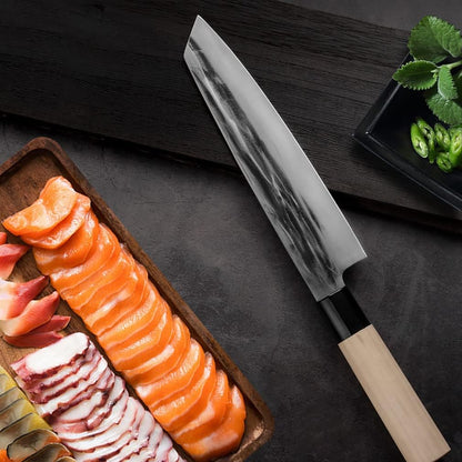 Waterboss,Japanese Sushi Chef Knife Salmon Knife Slicer Razor Sharp Sashimi Watermelon Knives, 5Cr15mov Stainless Steel Sashimi Yanagiba Knife, Maple Handle, 11.8inch (300mm)