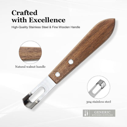 Professional Channel Knife & Citrus Zester Tool - Stainless Steel Lemon Peeler for Cocktails, Bar Tools for Bartenders, Orange Peeler with Walnut Handle for Home Bar, Kitchen, and Cocktail Garnishes
