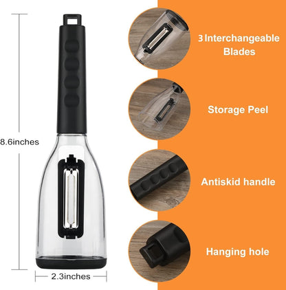 3 in1 vegetable peeler with container.New with box storage kitchen special fruitpeeler,Peeling knife with storage box in kitchen tool.Fruits and veggie peeler with catcher