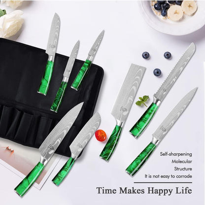 FULLHI Knife Set, 14pcs Japanese Knives Set, Premium German Stainless Steel chef Knife Set