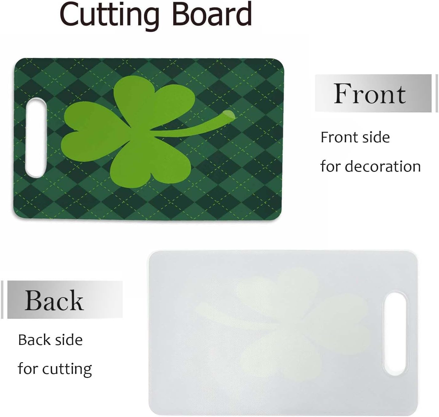 Coffee Set Cutting Board with Handles Coffee Maker Muffin Cup Flower Hot Drink Love Cutting Boards Plastic Safe Chopping Board for Kitchen 16" x 10" x 0.24"