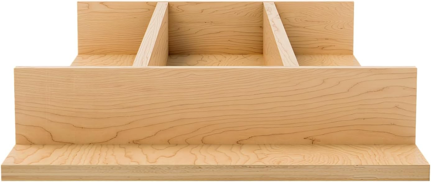 Rev-A-Shelf Natural Maple Right Size Utensil Insert Home Storage Kitchen Organizer 7 Compartment Drawer Accessory, 19-1/4" x 19-1/2", 4WUT-24SH-1
