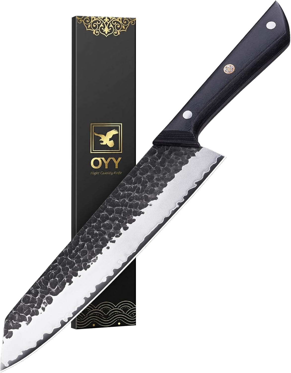 3.7 Inch Hand Forged Paring Knife, VG10 High Carbon 3-Layer Clad Steel Small Kitchen Knife, Ultra Sharp Full Tang for Peeling, Slicing & Delicate Prep, Gift Box for Men & Women