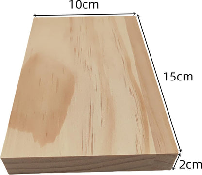 4PCS Rectangle Wood Boards Unfinished Wood Blocks for Crafting, 8x6x1in Blank Whittling Wooden Blocks for Wood Carving,Painting & Burning