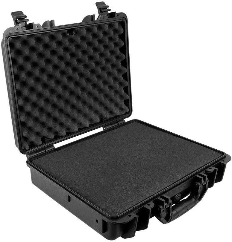 Monoprice Weatherproof/Shockproof Hard Case - Black Ip67 Level Dust and Water Protection Up to 1 Meter Depth with Customizable Foam, 10" x 9" x 7", 6.6 Liter