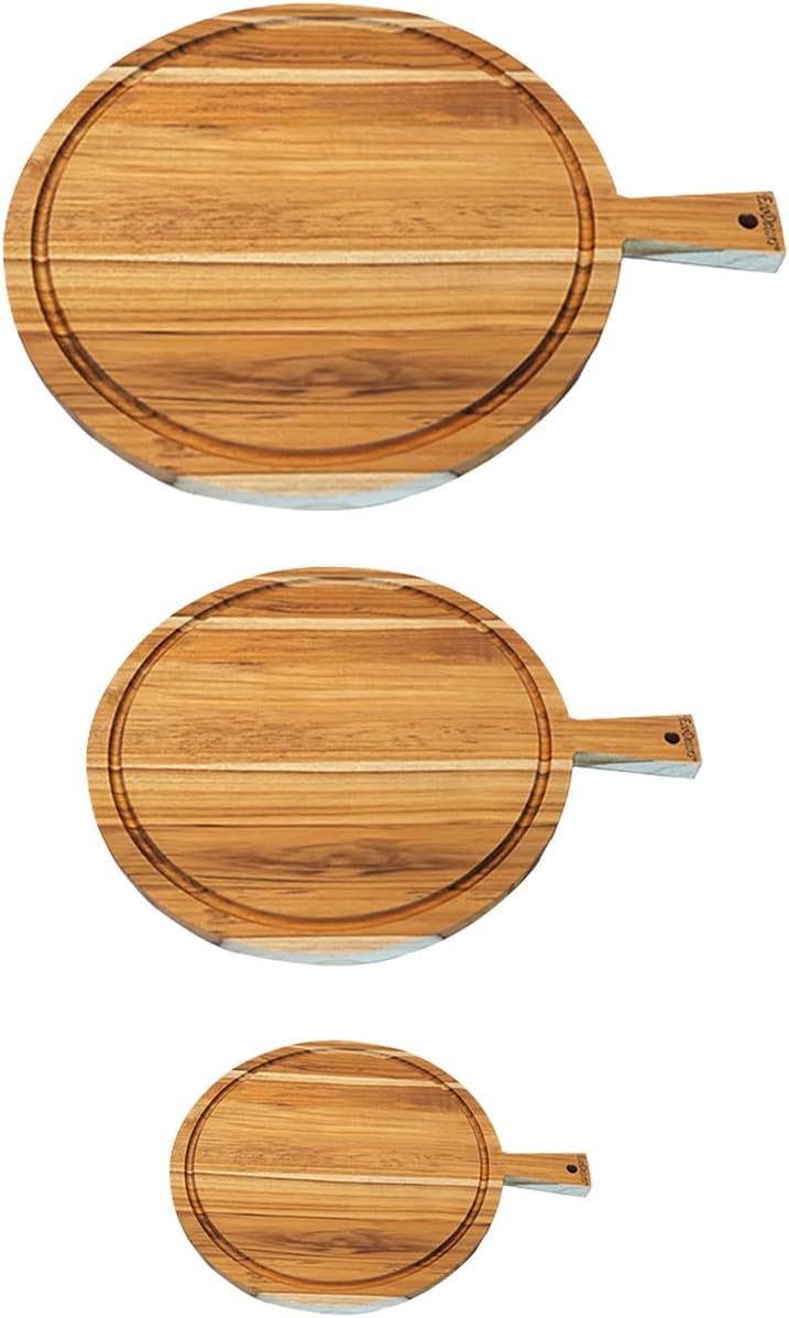 EcoDecors 18"x14" Extra Large Teak Cutting Board, Edge Grain Wood with Juice Groove & Handle, FSC Certified for Kitchen, Carving & Butcher Block Prep