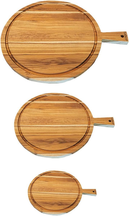 EcoDecors 18"x14" Extra Large Teak Cutting Board, Edge Grain Wood with Juice Groove & Handle, FSC Certified for Kitchen, Carving & Butcher Block Prep