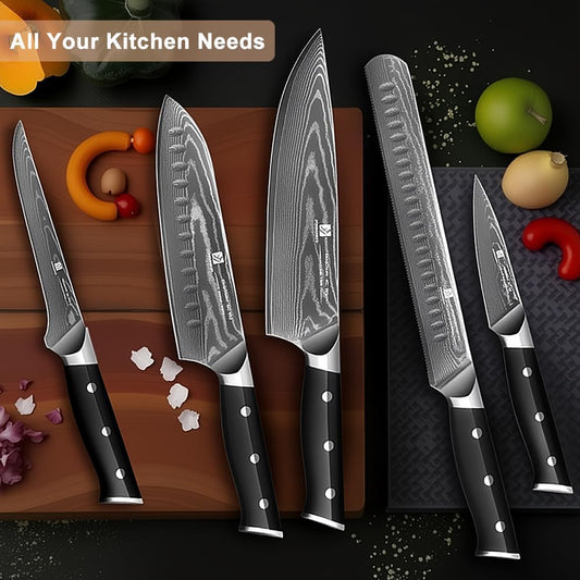 Steak Knives,4.5 Inch Steak Knives Set of 6, Micro-Cutting Point Serrated Edge, Very Sharp Steak Knife, Dishwasher Safe, 50CR15MOV Stainless Steel, Handle Ergonomic And Full Tang Design With Gift Box